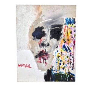 Victor Hasch (1945-2012), technique mixte et collage sur toile