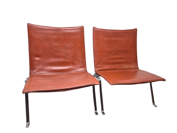 Poul Kjaerholm (1929-1980) paire de Chauffeuses PK22, Kold Christensen - Image 3
