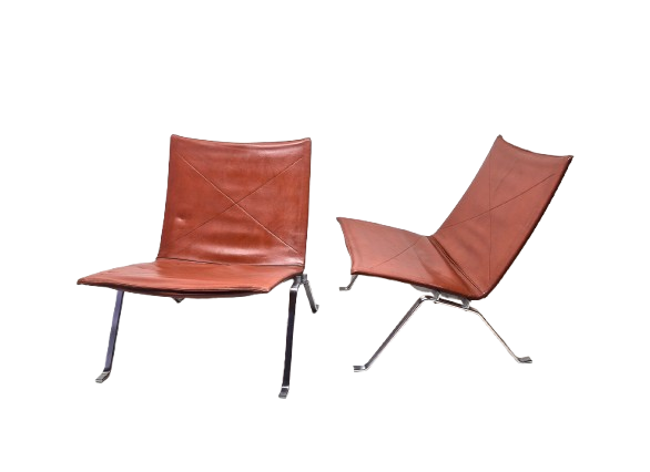 Poul Kjaerholm (1929-1980) paire de Chauffeuses PK22, Kold Christensen - Image 2