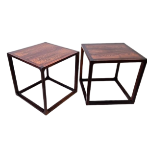 Paire de tables d'appoint scandinave en palissandre, Kai Kristiansen 1960