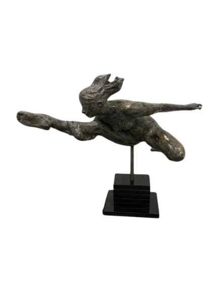 François CACHEUX (1923-2011), bronze "comme le vent"